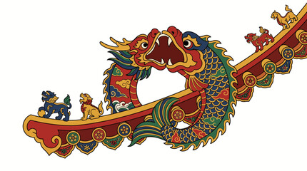 Naklejka premium Dragon Boat Festival Decoration Head.