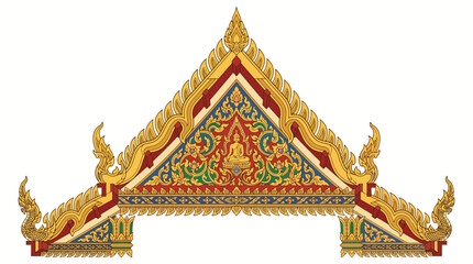 Fototapeta premium Thai Temple Roof Ornament Detail.
