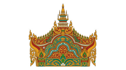Obraz premium Thai Temple Roof Ornate Decoration.