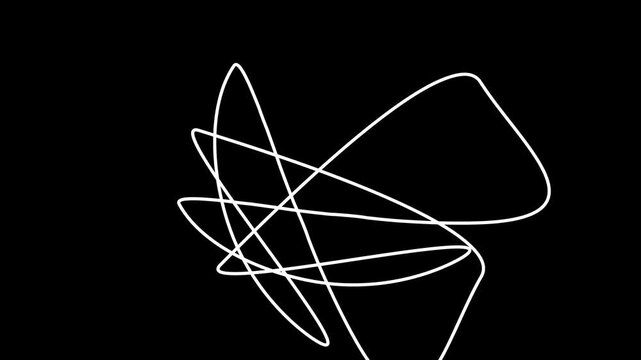 Brainstorming a Creative Idea Concept Animation with Chaotic Scribble Lines Transforming Into A Glowing Light Bulb. Struggle and Problem Solving, New Idea Generation In Minimal Line Art Style.