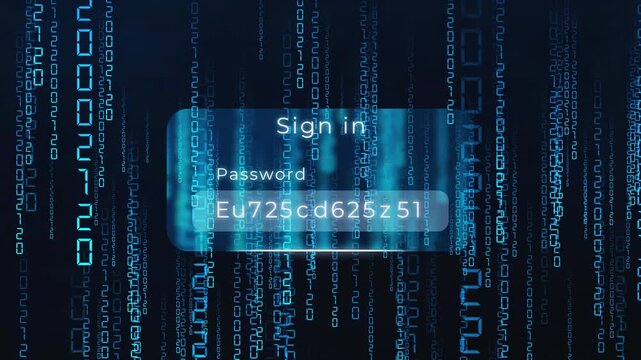 Digital sign in password login interface virtual data flow background