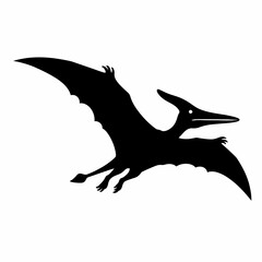 Black Pterodactyl Silhouette, Flying Reptile Icon, Ancient Creature Vector, Prehistoric Animal isolated on White Background silhouette © Md Ubaidul Islam Ron