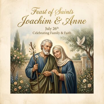 Saints joachim and anne in a garden