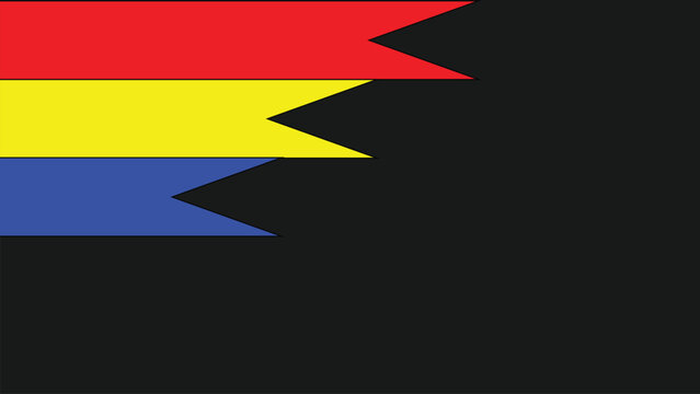 Abstract flag pennant design red yellow blue triangles vector illustration for modern digital art wallpaper