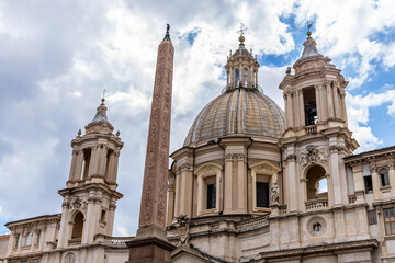 Obraz premium Ancient ruins of the Roman Forum and the church of Santi Luca e Martina in Rome Italy
