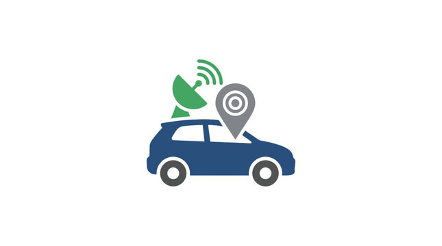 Car GPS Tracking Satellite Navigation System Icon