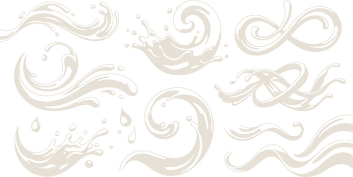 Elegant milk splash wave decorative pattern