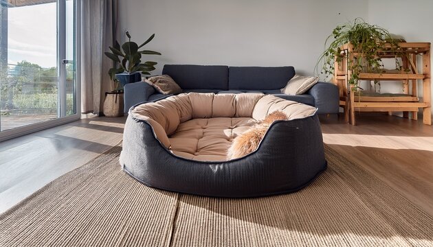 durable elevated cot bed for dogs featuring pet comfort in branding visuals