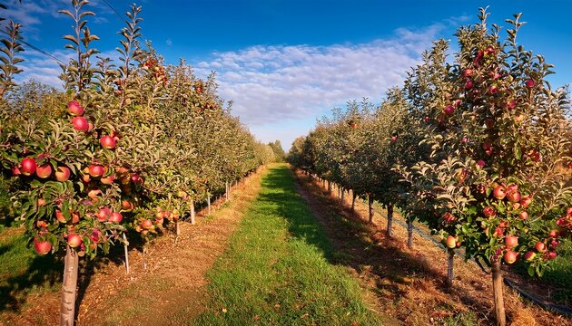 fall apple picking at an orchard with honey crisp apple trees