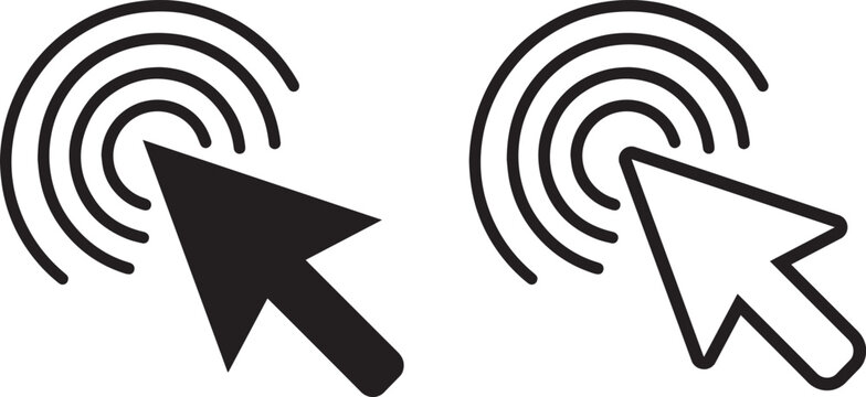 Computer mouse cursor click icons