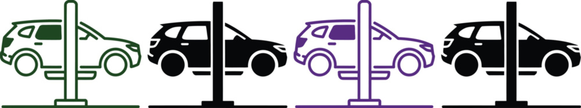 Truck towing cars on a flat road with tow bars