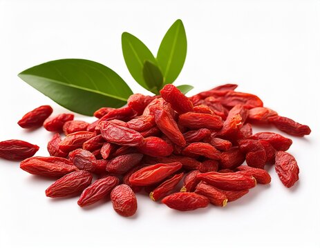 goji berries with leaf fresh and dried isolated on white background superfood healthy nutrition goji berry superfood healthy eating