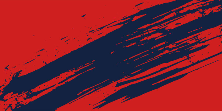 This dynamic background features a bold red and dark blue color scheme with a diagonal brushstroke pattern, creating a striking, textured visual effect in a vector illustration.