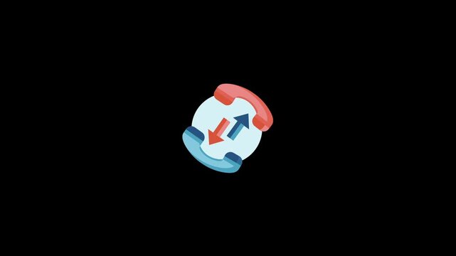 Call diversion icon animation isolated on an alpha channel background 