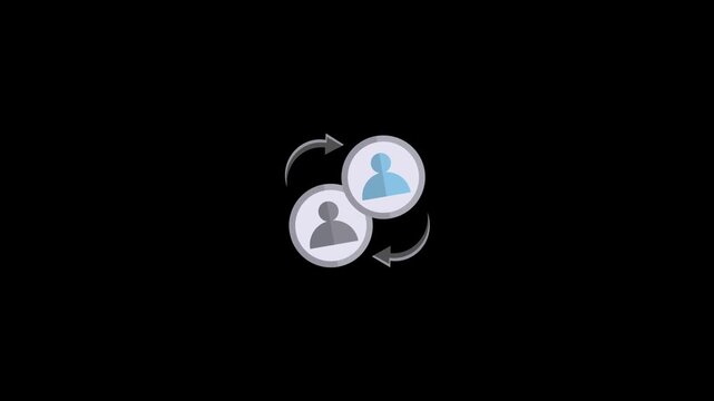 Communication icon animation on an alpha channel background 