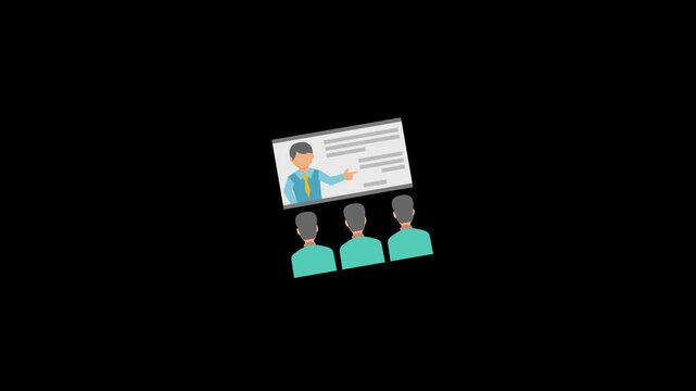 Teacher taking class icon for online education system and app ui