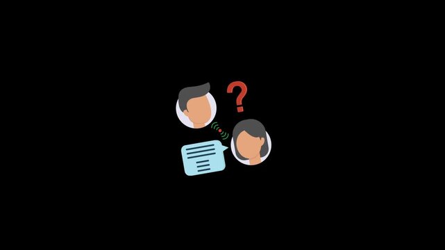 Friendship icon animation isolated on an alpha channel background