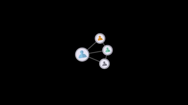 Social media share icon with a group of people, sharing thoughts via networking  