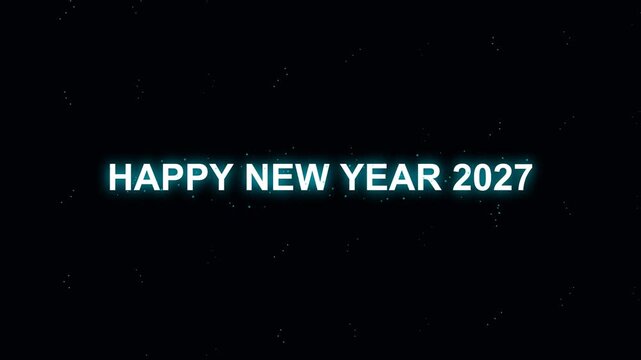 Loading bar animation with 2026 to 2027 years text on black background