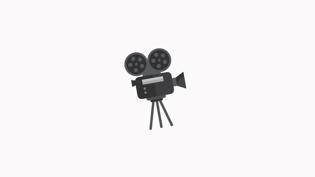 Old film projector icon animation isolated on an alpha channel background