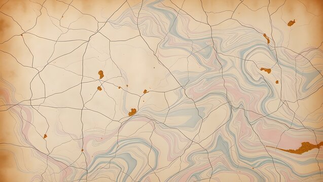 Vintage Marbled Book Endpaper Texture Background with Cracks and Foxing