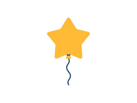 Star shaped balloon icon. Birthday party balloon.