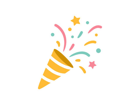 Festive confetti. Decorative paper scraps burst. Party ribbons and strips