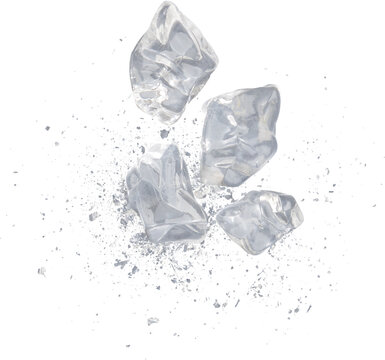 Ice Explosion on isolated transparent background