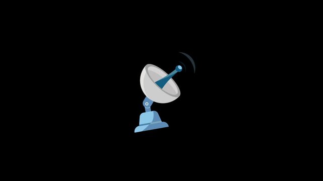 Wireless Network Antenna icon animation isolated on an alpha channel background