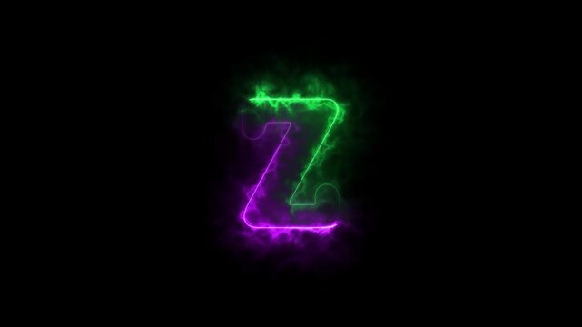 Alphabet word z animation . glowing letter logo icon animated.
