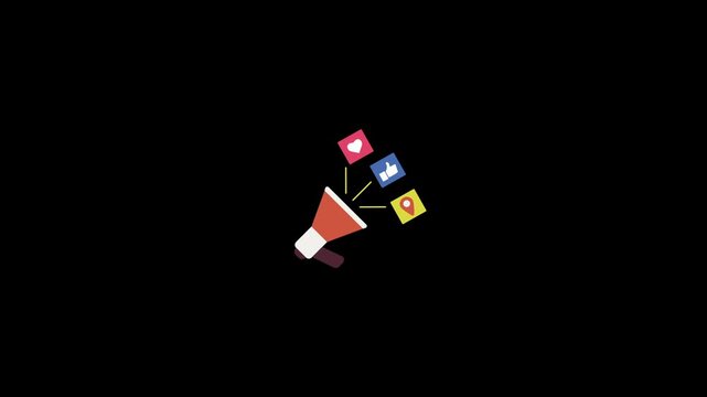 Blog post icon animation isolated on an alpha channel background