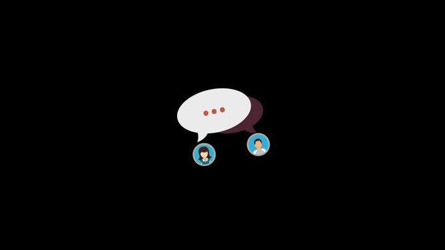 Chatting icon animation isolated on an alpha channel background