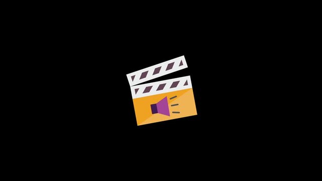 Clapperboard multimedia icon isolated on an alpha channel background