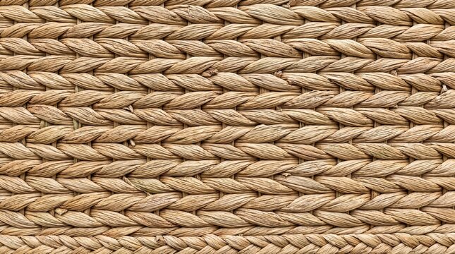 Natural woven water hyacinth texture background, detailed braided straw basket weave pattern for eco friendly design backdrop