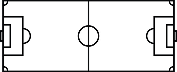 Soccer field diagram with goals and markings on white field lines  sports illustration © Be Creative