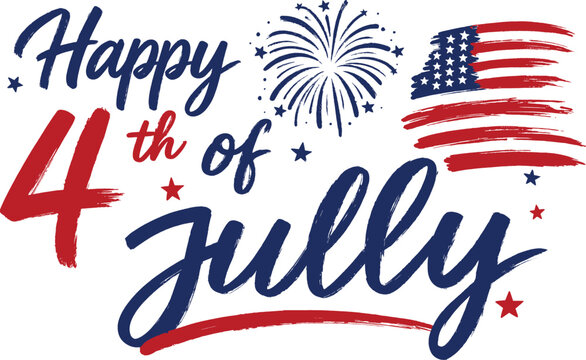 Happy 4th of july american celebration greeting