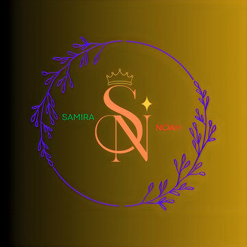 Elegant floral logo with letter s and crown symbol