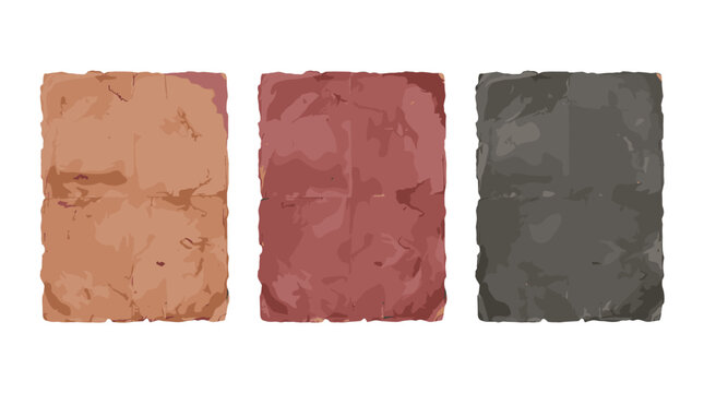 Three textured watercolor paint swatches in warm and cool earthy tones for artistic design