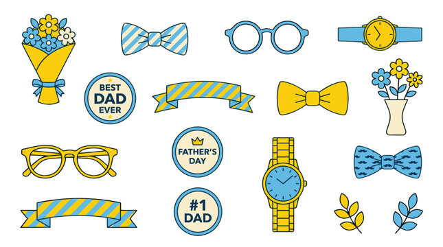 Collection of stylish accessories and gifts for fathers day celebration and appreciation