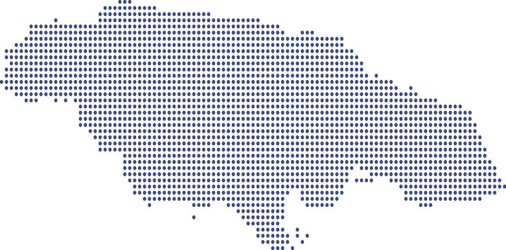 Jamaica map made of dots digital illustration for travel and geography 