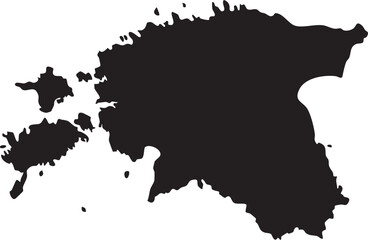 Obraz premium Estonia map black silhouette a minimalist vector illustration of the countrys geographical outline ideal for travel education and political design projects