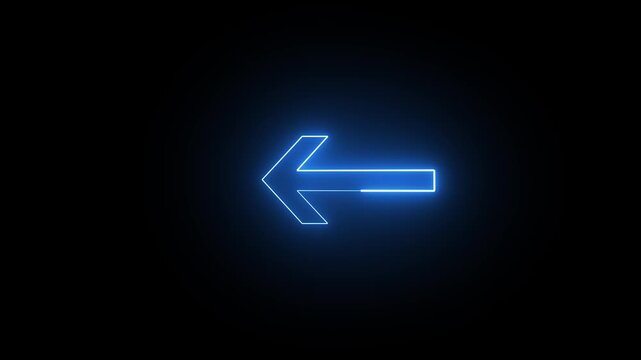 neon arrows animation from right to left direction arrow