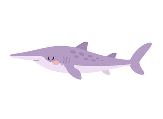 Fototapeta premium Long Snouted Fish Illustration in Minimal Ocean Style