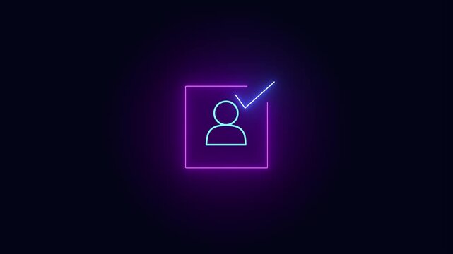 neon Identification access concept man icon animation gradient color background