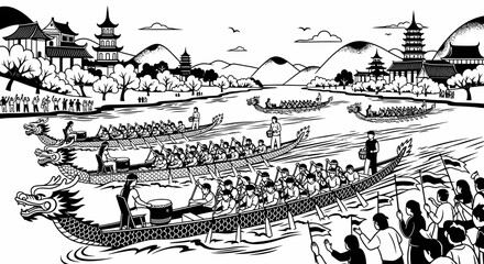 Dragon Boat Festival Competition Scene © Water