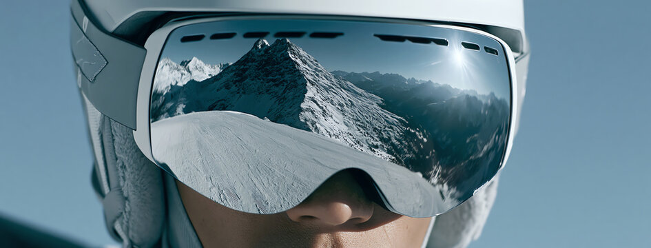 mirrored ski goggles, AI generated