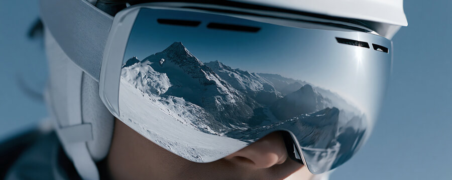 mirrored ski goggles, AI generated