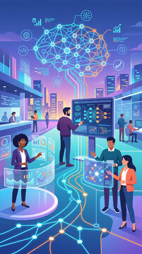 IT support specialist helping users solve technical issues, customer assistance and digital services concept, Minimalist 2D flat vector illustration, World Computer Day