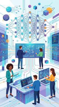 IT support specialist helping users solve technical issues, customer assistance and digital services concept, Minimalist 2D flat vector illustration, World Computer Day