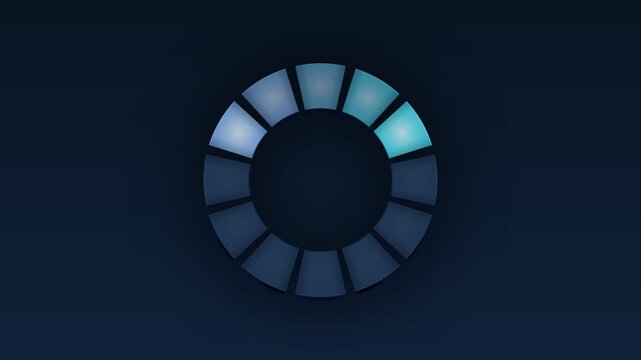 Circular Progress Bar Blue Neon Loading Loop Animation